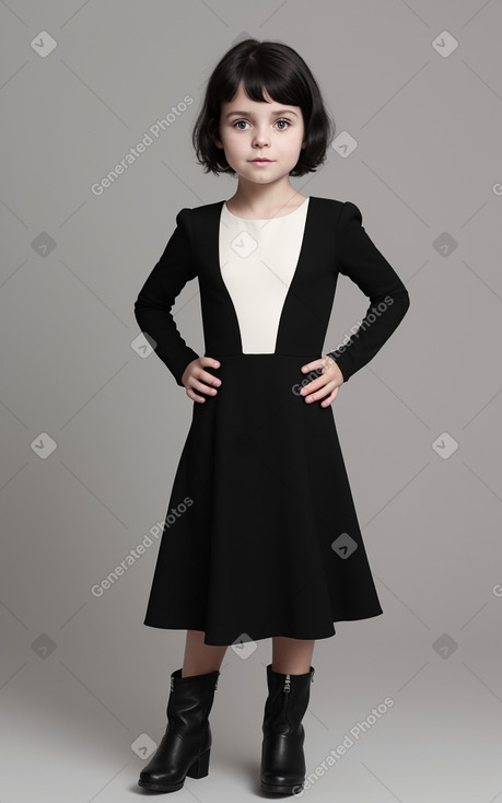 French child female with  black hair