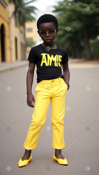 African child boy with  black hair