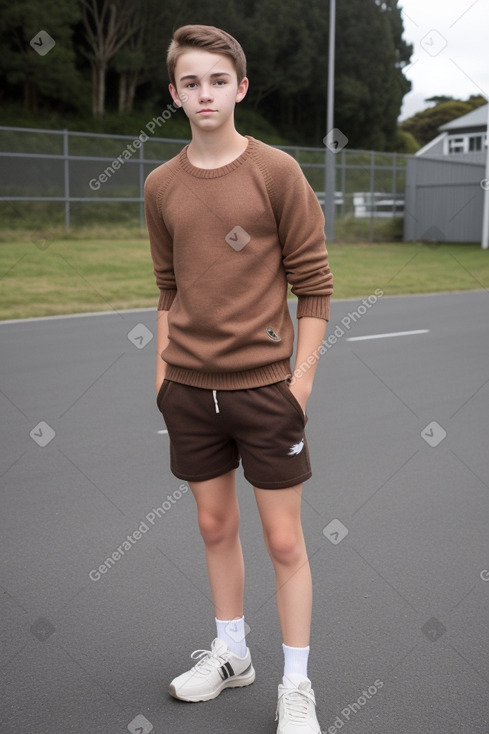 New zealand teenager boy with  brown hair