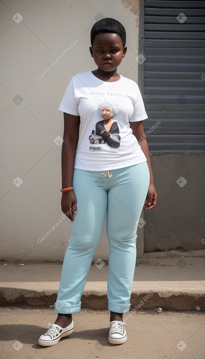 Tanzanian teenager girl with  white hair