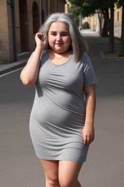 Italian teenager girl with  gray hair