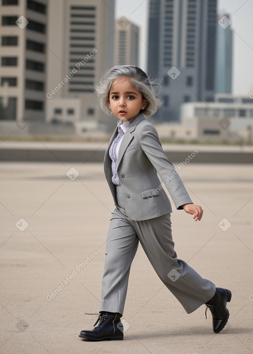 Emirati child female with  gray hair