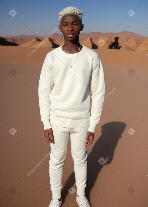 Nigerian teenager boy with  white hair