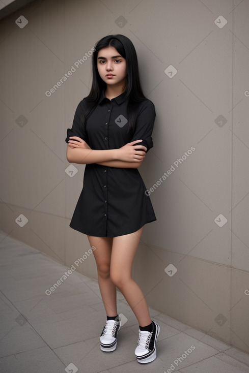 Uzbek teenager girl with  black hair