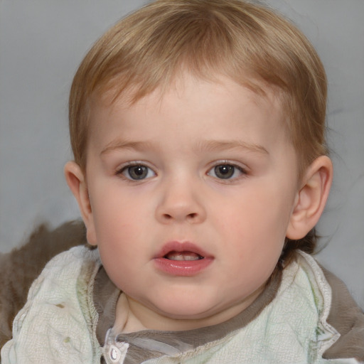 Neutral white child female with medium  brown hair and blue eyes