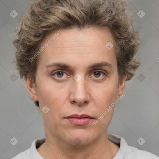 Neutral white adult male with short  brown hair and brown eyes