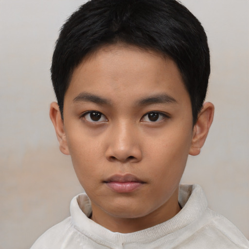 Neutral asian young-adult male with short  brown hair and brown eyes