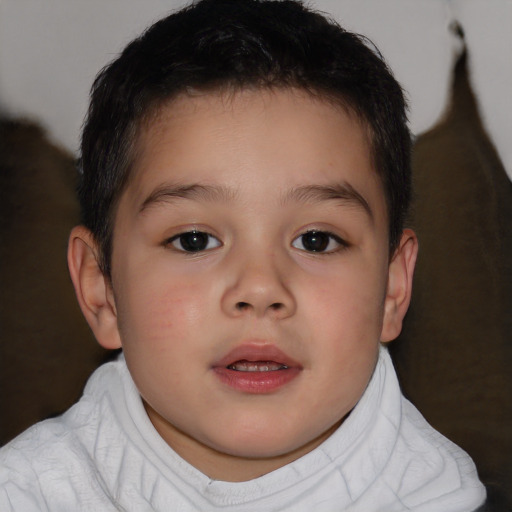 Neutral asian child male with short  brown hair and brown eyes