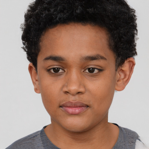 Neutral black young-adult male with short  brown hair and brown eyes