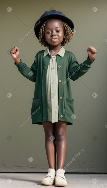 African american child female with  blonde hair