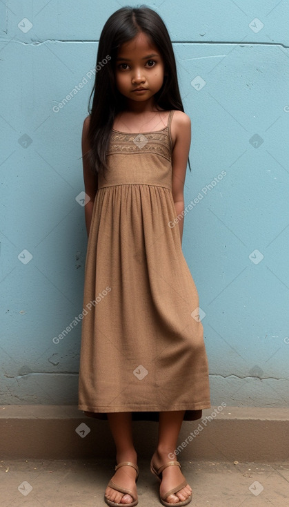 Nepalese child girl with  brown hair