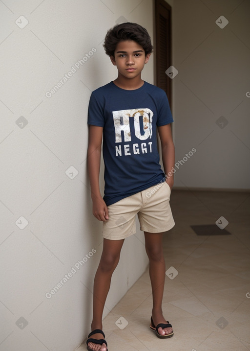 Panamanian teenager boy with  brown hair