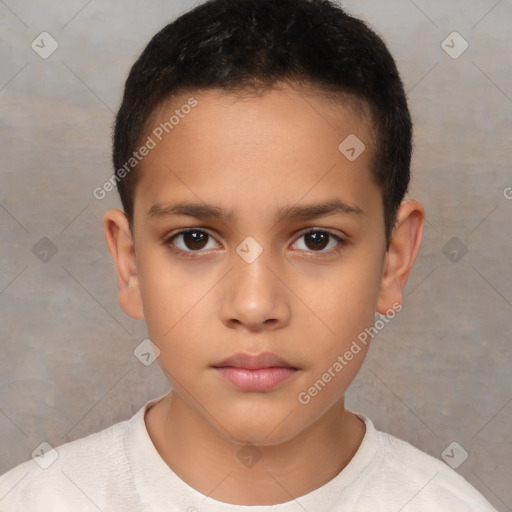 Neutral white child male with short  brown hair and brown eyes