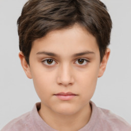 Neutral white child male with short  brown hair and brown eyes