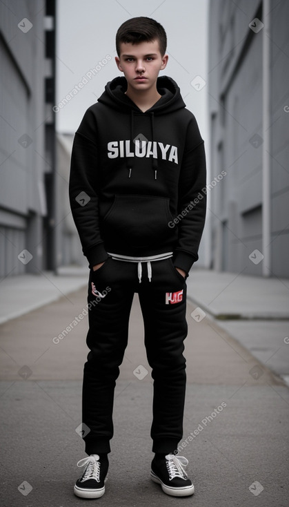 Slovak teenager boy with  black hair