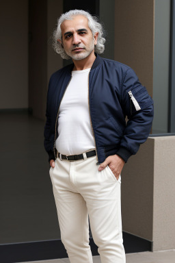 Iranian middle-aged male with  white hair