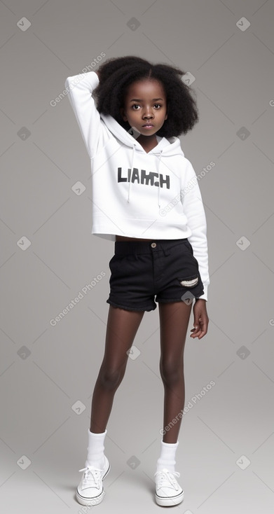 Zambian child female with  black hair