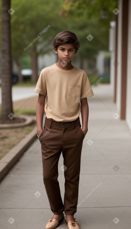 Teenager boy with  brown hair