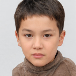 Neutral white child male with short  brown hair and brown eyes