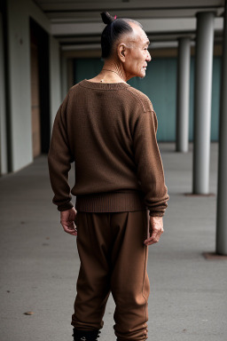 Thai elderly male with  brown hair