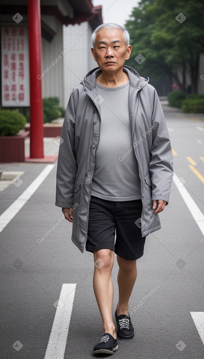 Chinese adult male with  gray hair