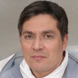 Neutral white adult male with short  brown hair and brown eyes