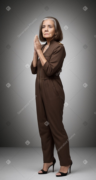 Tunisian elderly female with  brown hair