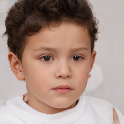 Neutral white child male with short  brown hair and brown eyes