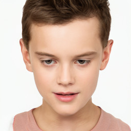 Neutral white child male with short  brown hair and brown eyes