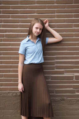 Icelandic teenager girl with  brown hair