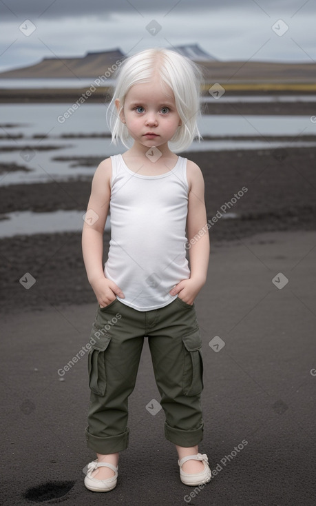 Icelandic infant girl with  white hair