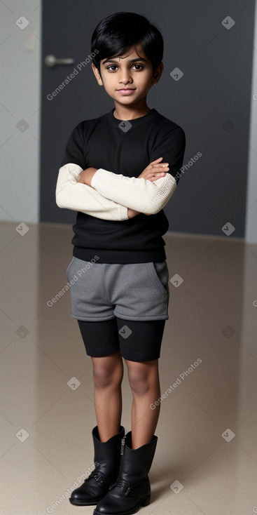 Indian child boy with  black hair