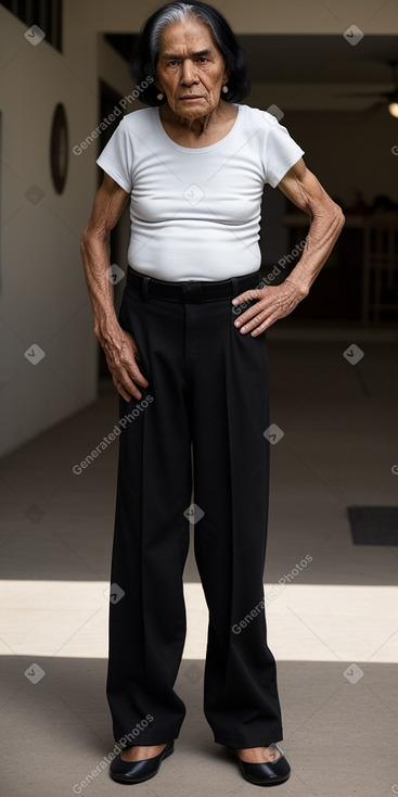 Bolivian elderly male with  black hair