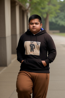 Nepalese teenager boy with  brown hair