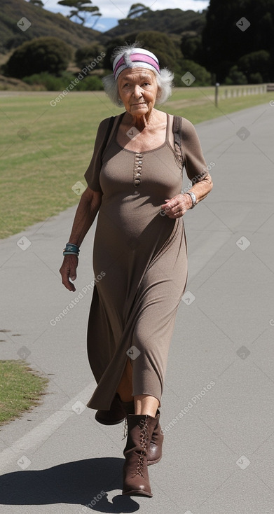 New zealand elderly female with  brown hair