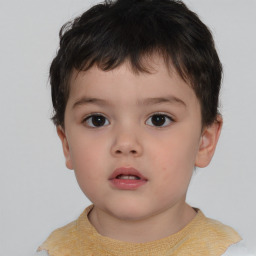 Neutral white child male with short  brown hair and brown eyes