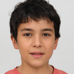 Neutral white child male with short  brown hair and brown eyes