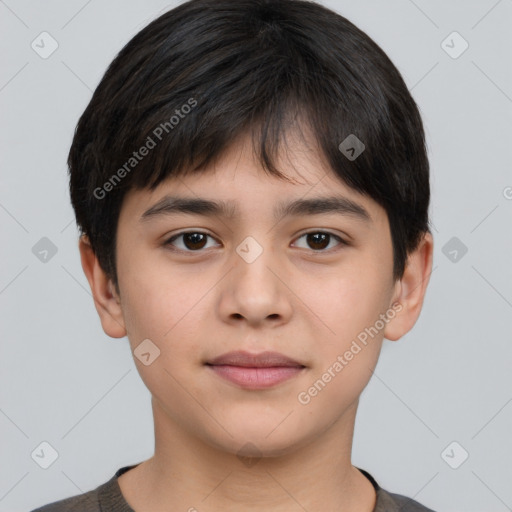 Neutral asian young-adult male with short  brown hair and brown eyes