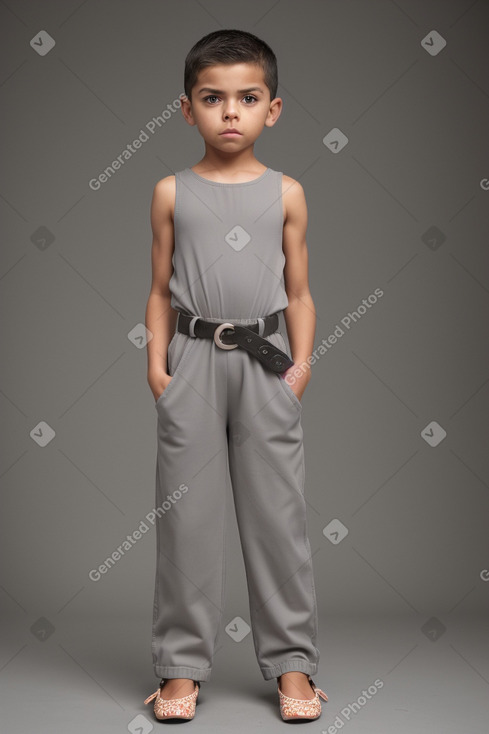 Mexican child boy with  gray hair