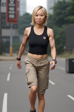 Thai 45 years female with  blonde hair