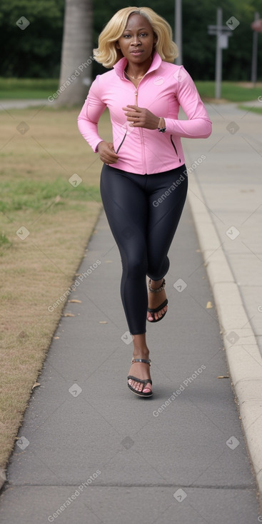 Nigerian middle-aged female with  blonde hair