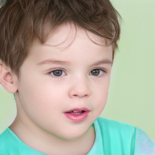 Neutral white child male with short  brown hair and brown eyes