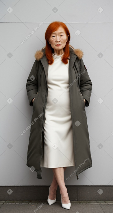 Korean elderly female with  ginger hair