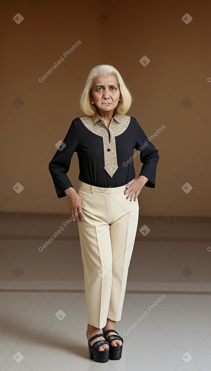 Saudi arabian elderly female with  blonde hair