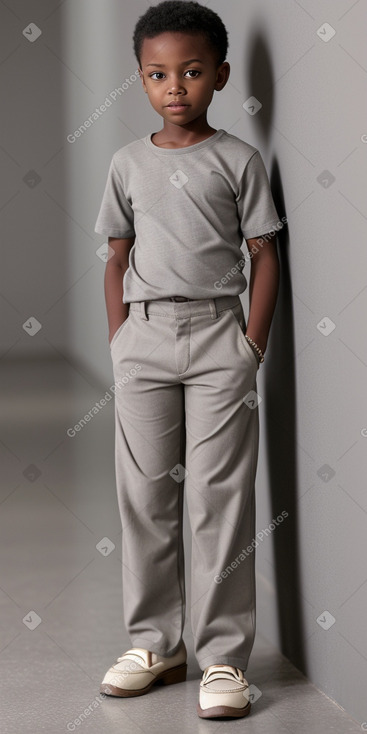 African american child boy with  gray hair