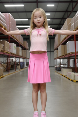 Chinese child girl with  blonde hair