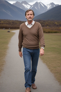 German middle-aged male with  brown hair