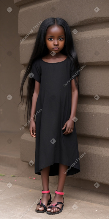 Kenyan child girl with  black hair