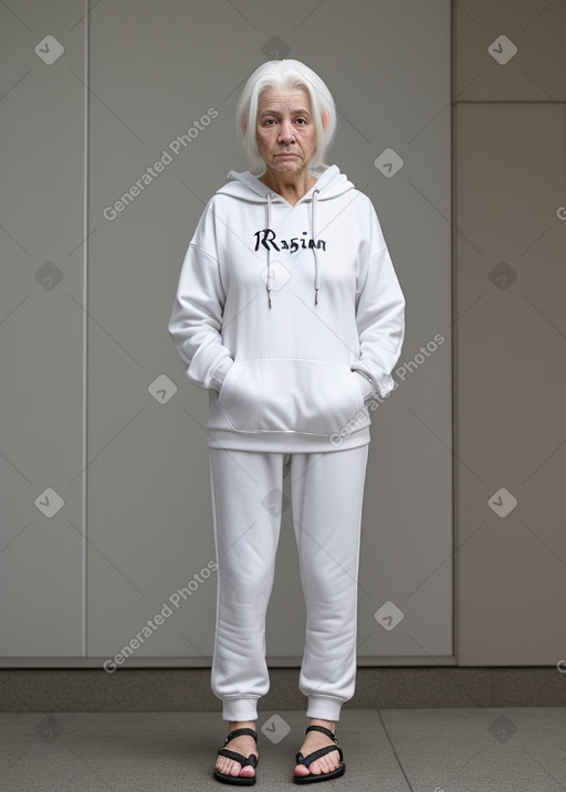 Russian elderly female with  white hair