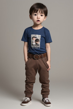 Korean infant boy with  brown hair